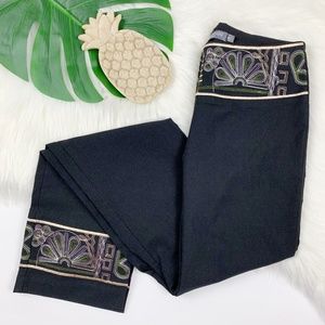 Bisou Bisou Vintage Women's 0 Black Embroidered Stitch Cuff Work Dress Pants